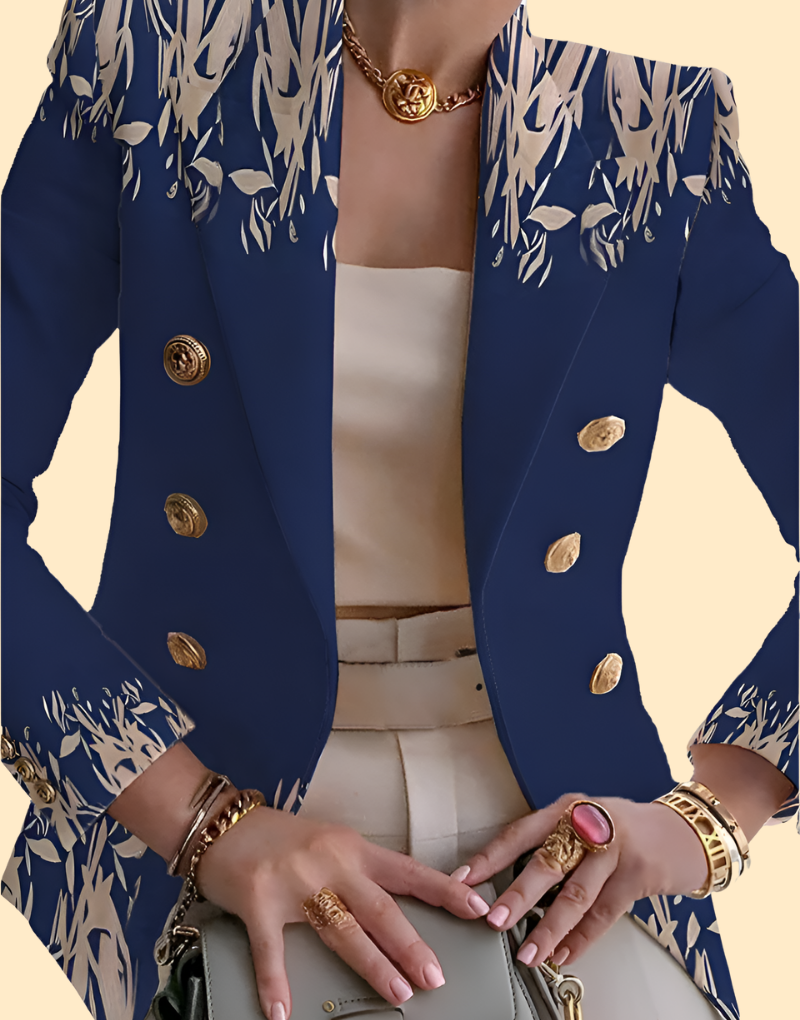 Georgia | Elegant Floral-Trim Blazer for Women