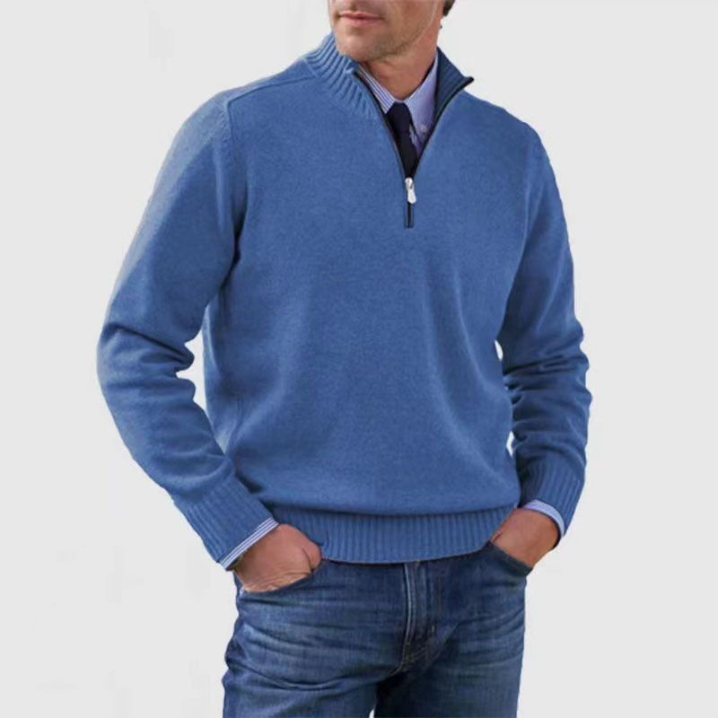 Victor | Quarter-Zip Knit Sweater with Stand Collar