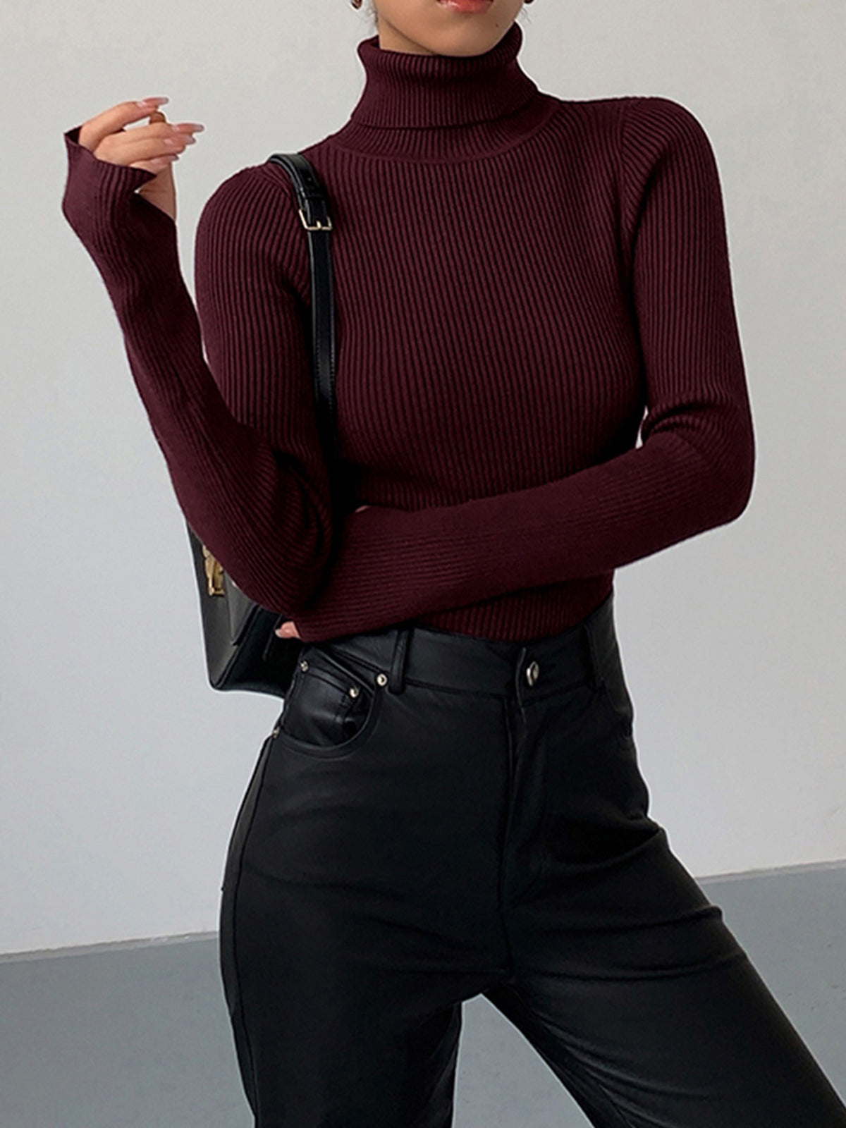 Jennifer | Ribbed Turtleneck Sweater with Slim Fit