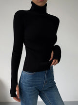 Jennifer | Ribbed Turtleneck Sweater with Slim Fit