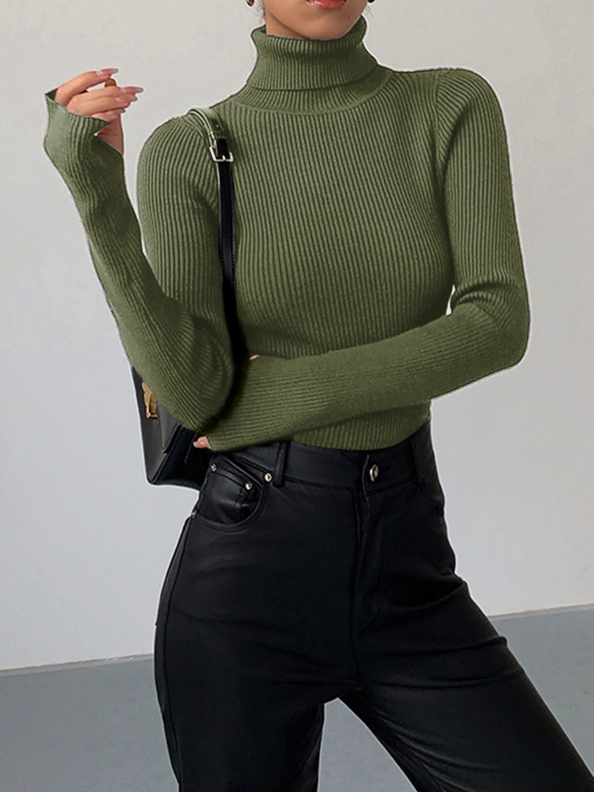 Jennifer | Ribbed Turtleneck Sweater with Slim Fit