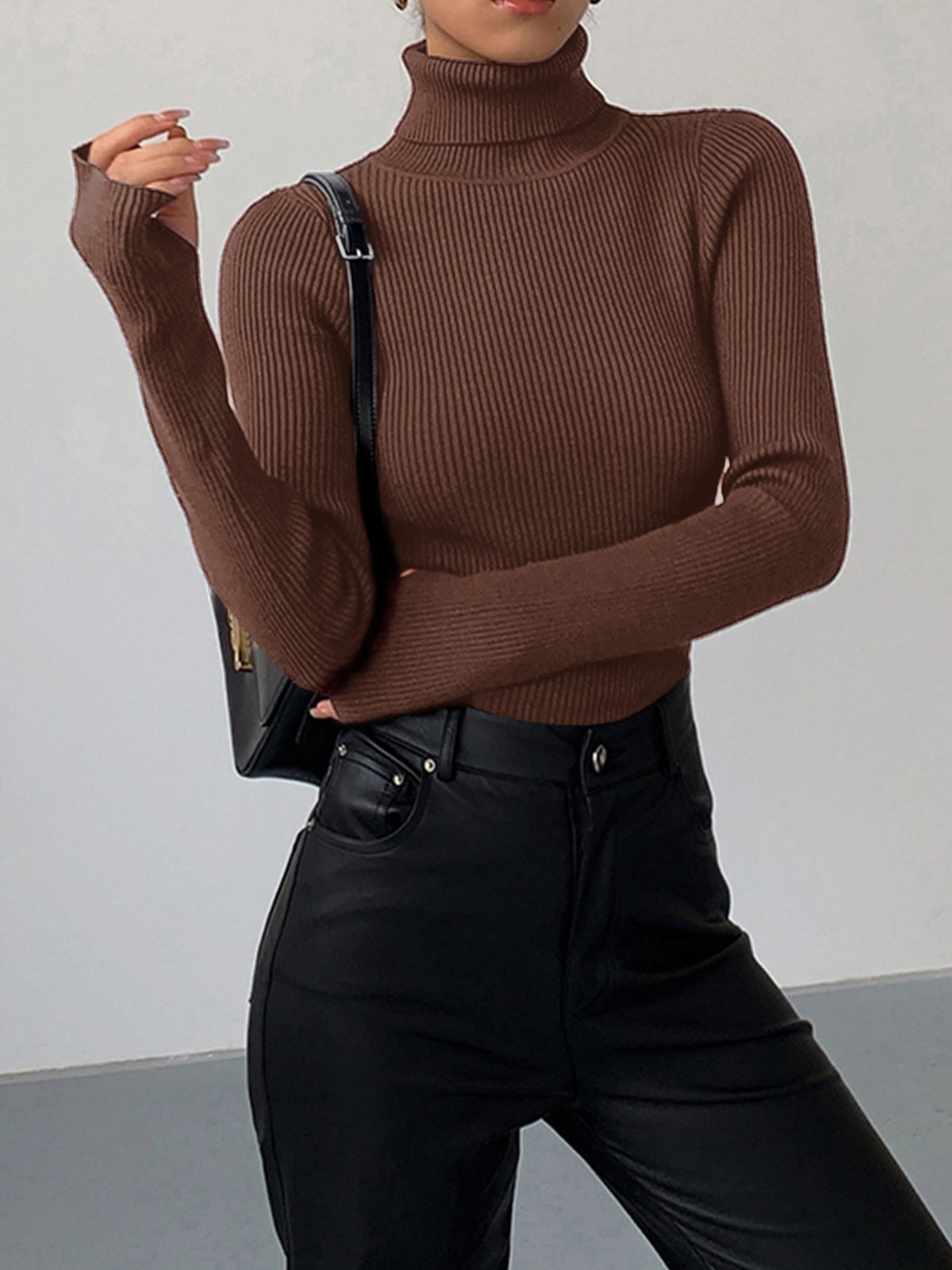 Jennifer | Ribbed Turtleneck Sweater with Slim Fit