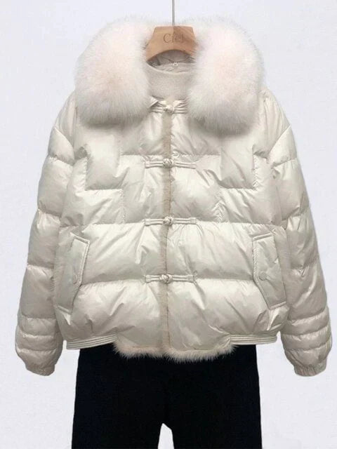 Charlotte | Cropped Puffer Jacket with Faux-Fur Collar