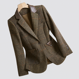 Evelyn | Tailored Checked Blazer with Single-Button Closure
