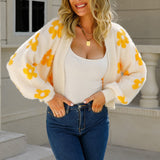 Seraphine | Women's Floral Open-Front Cropped Cardigan