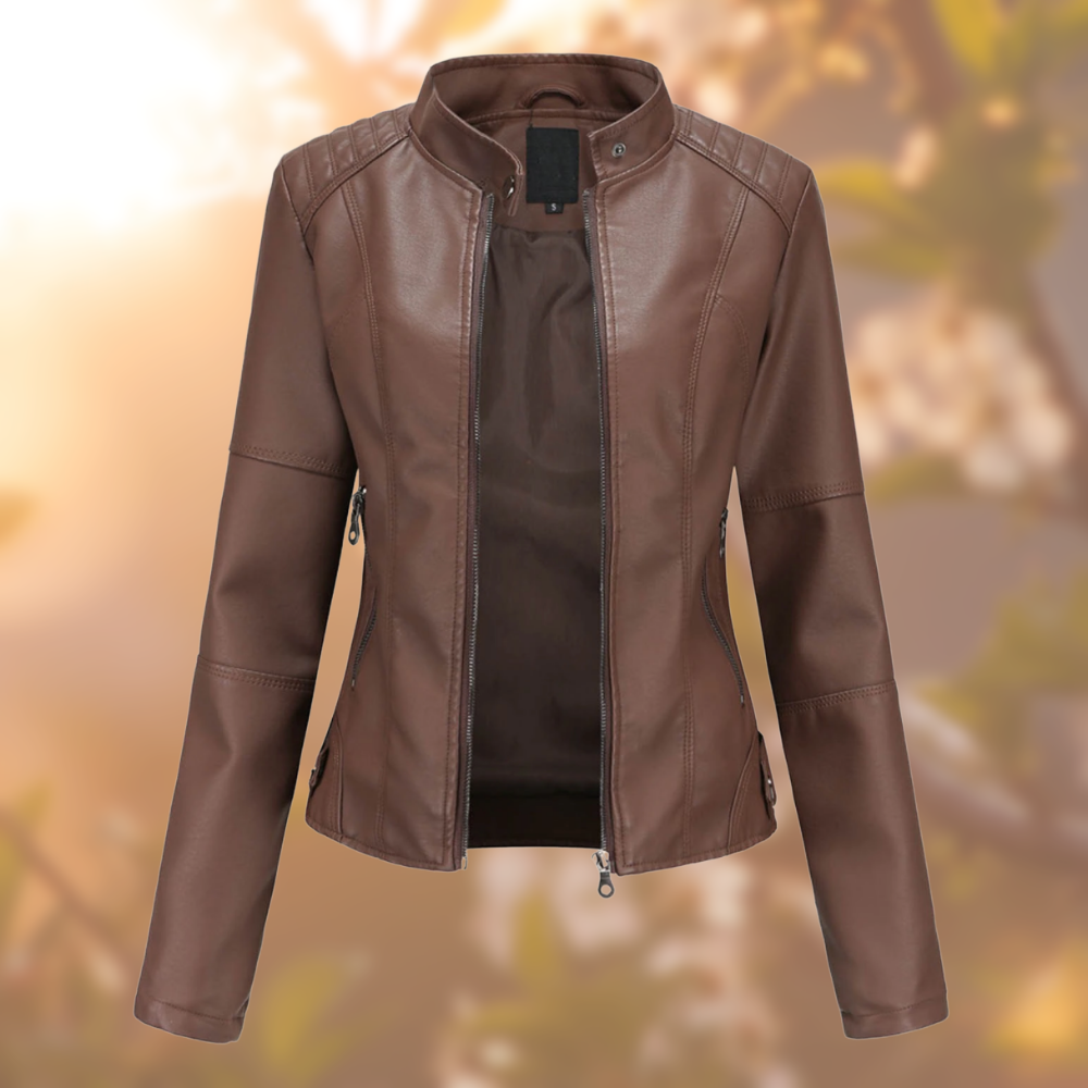 Pia | Veste en cuir contemporaine