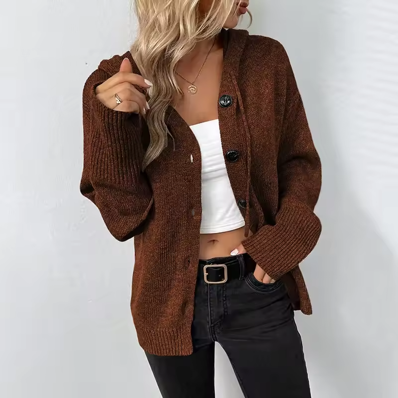 Freja | Rib-Knit Cardigan with Button Closure and Relaxed Fit