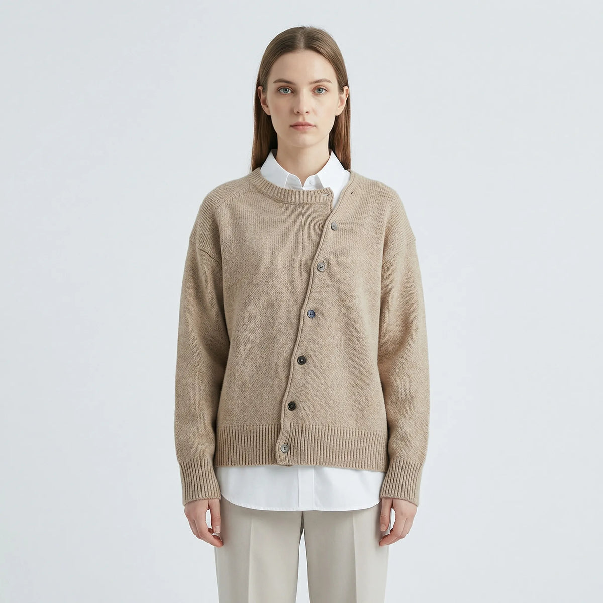 Marina | Women's Elegant Button-Front Knit Cardigan with Wrap Design