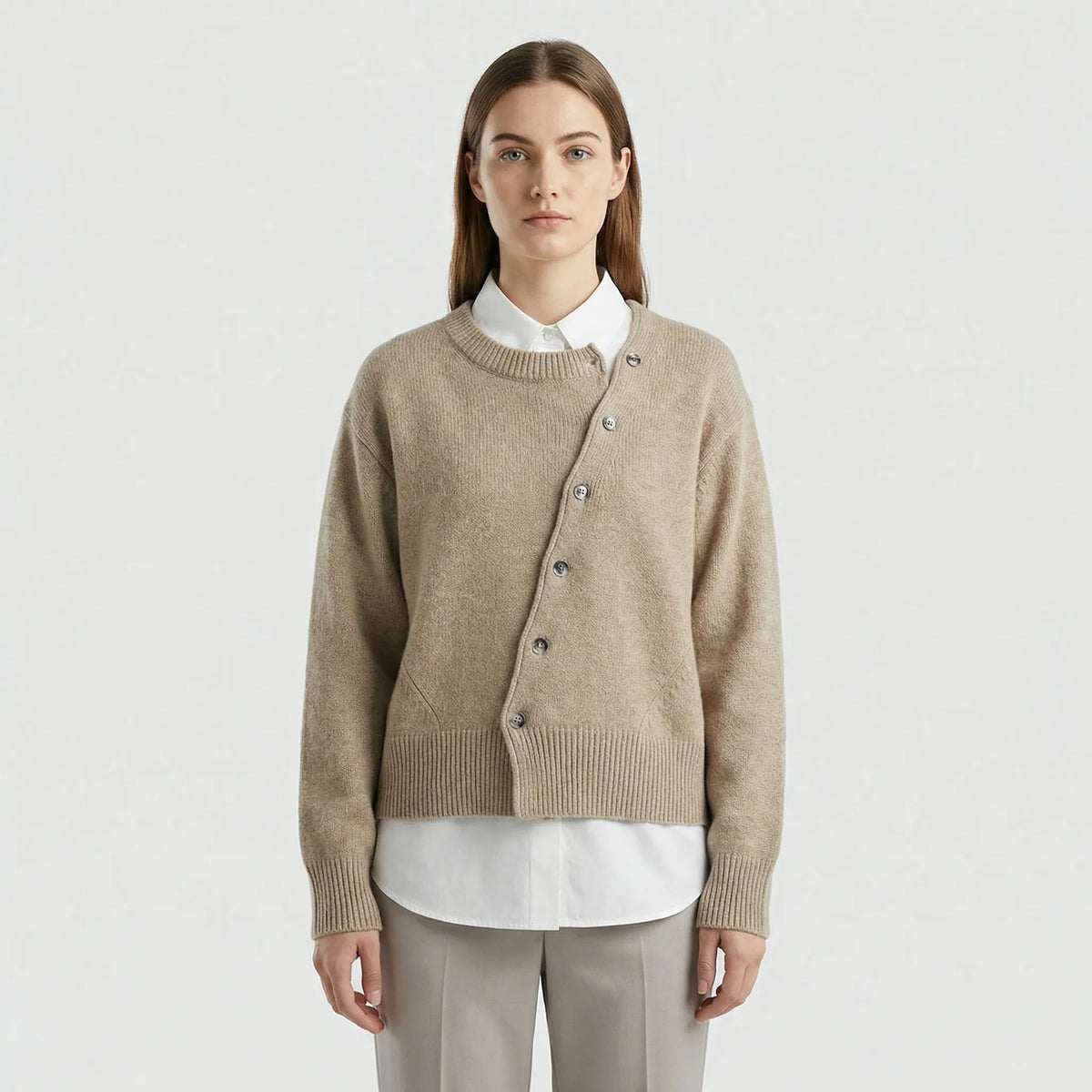 Marina | Women's Elegant Button-Front Knit Cardigan with Wrap Design