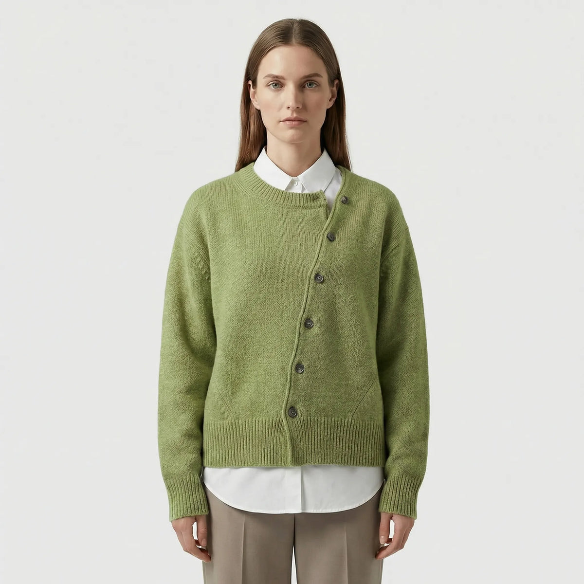 Marina | Women's Elegant Button-Front Knit Cardigan with Wrap Design