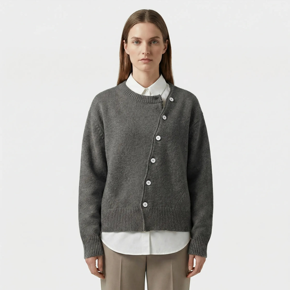Marina | Women's Elegant Button-Front Knit Cardigan with Wrap Design
