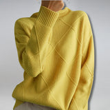 Elara | Women's Turtleneck Sweater with Classic Argyle Pattern