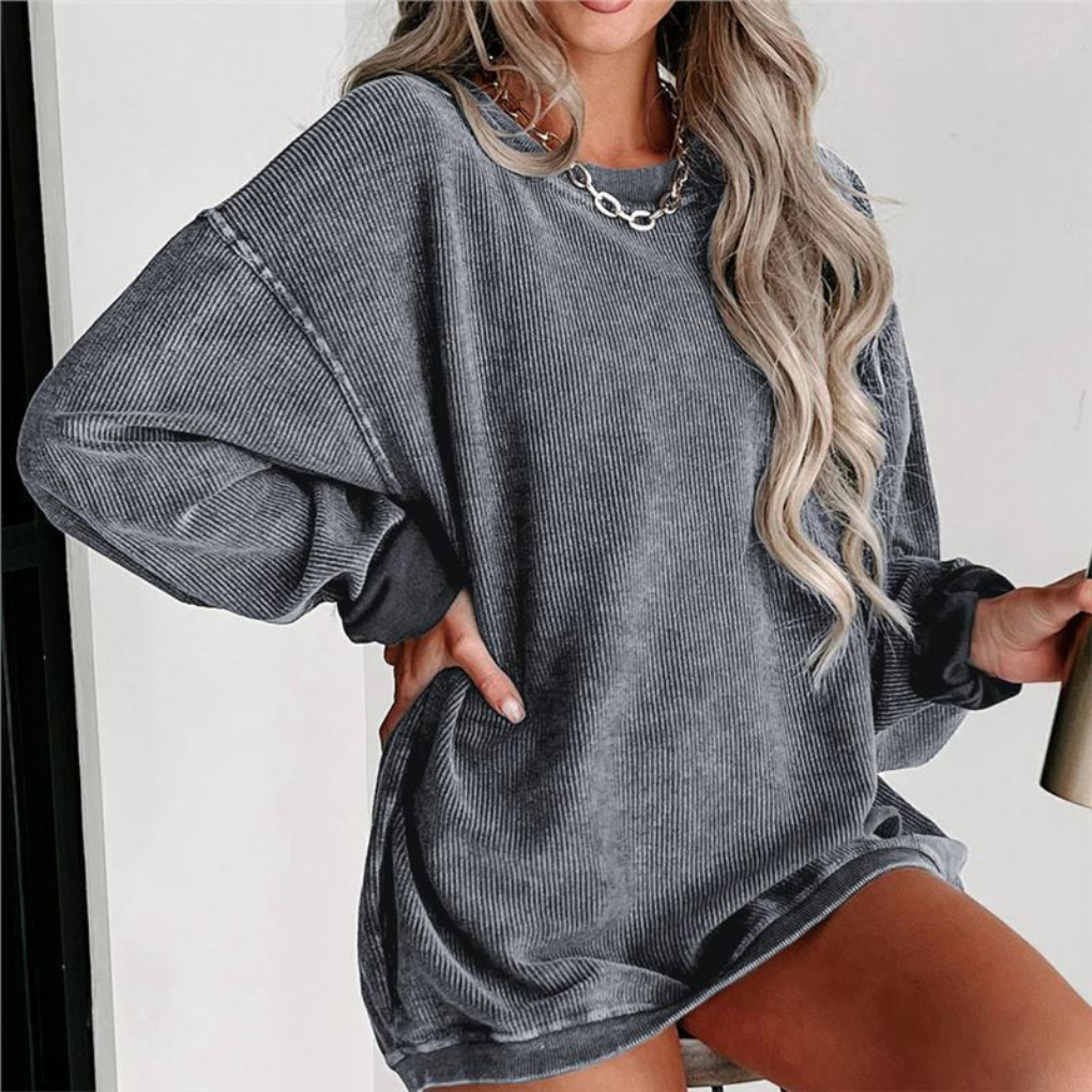 Elara | Women's Oversized Sweatshirt with Relaxed Crewneck & Long Sleeves
