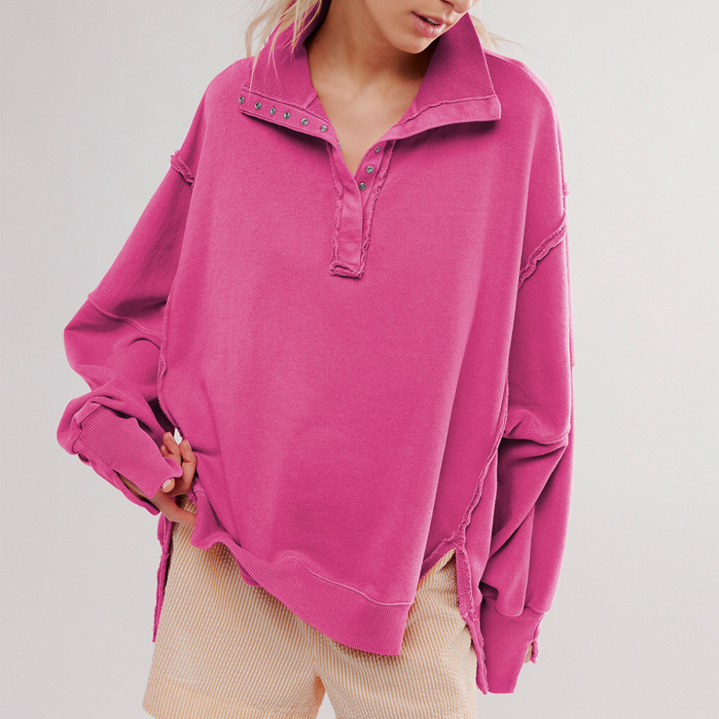 Daphne | Oversized Henley Pullover for Women