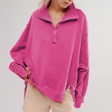 Daphne | Oversized Henley Pullover for Women