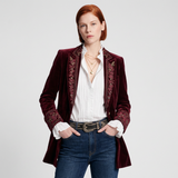 Ivana | Elegant Embroidered Long Blazer Jacket