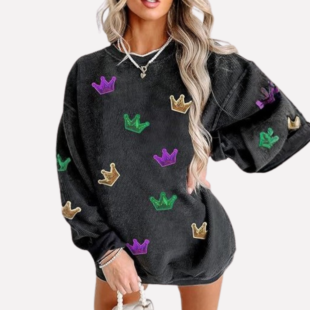 Elara | Women's Oversized Sweatshirt with Relaxed Crewneck & Long Sleeves