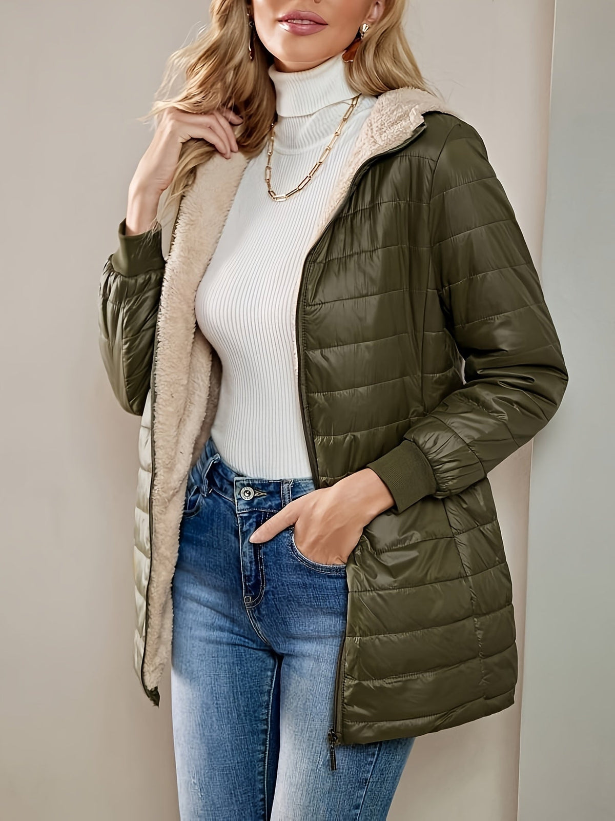 Emmeline | Elegant Quilted Hooded Winter Coat