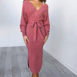 Naomi | Elegant Belted Knit Dress for Women