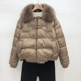 Charlotte | Cropped Puffer Jacket with Faux-Fur Collar