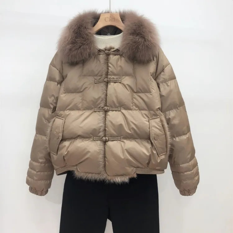 Charlotte | Cropped Puffer Jacket with Faux-Fur Collar