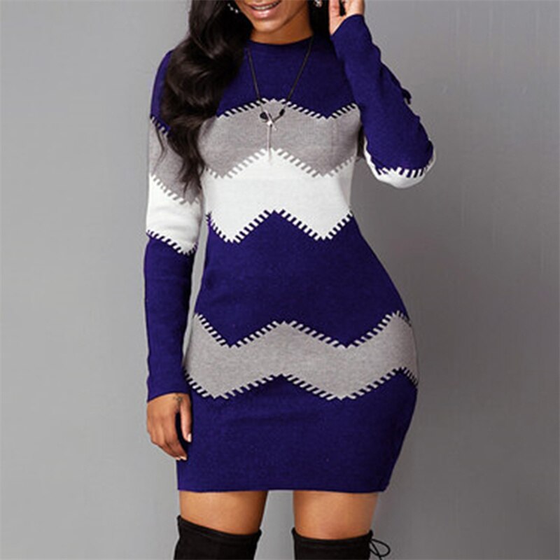 Camille | Stylish Color-Block Knit Dress for Women