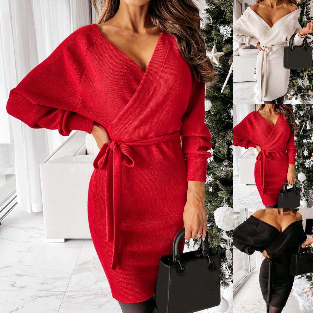 Esme | Elegant Wrap Knit Dress for Women