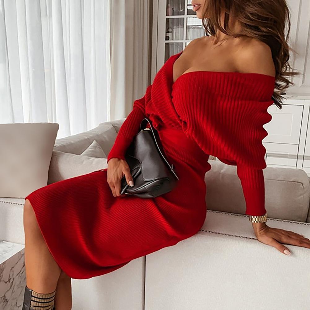 Adeline | Elegant Off-Shoulder Dress with Tie Waist