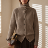 Marielle | Women's Ribbed High-Neck Button Cardigan