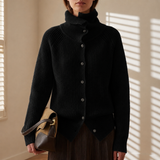 Marielle | Women's Ribbed High-Neck Button Cardigan