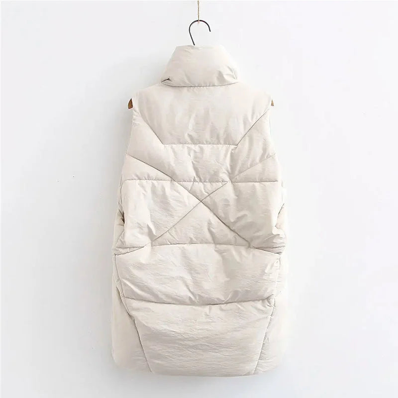 Claudia | Longline Quilted Puffer Vest for Women