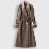Amelia | Elegant Long Trench Coat with Waist Belt