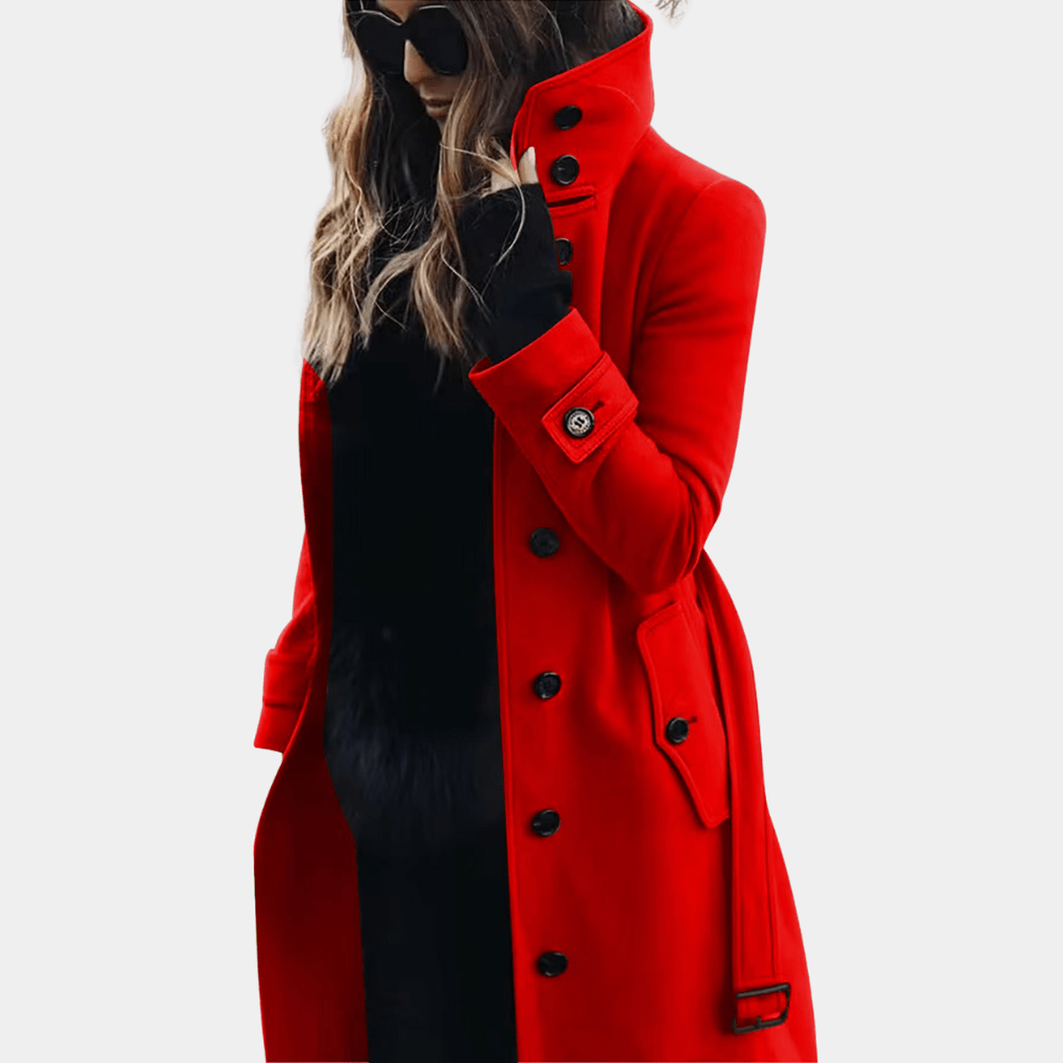 Alicia | Long Tailored Trench Coat with Quilted Lining