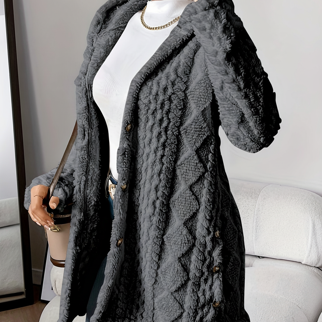 Olivia | Women's Longline Knit Cardigan with Button Closure