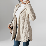 Olivia | Women's Longline Knit Cardigan with Button Closure