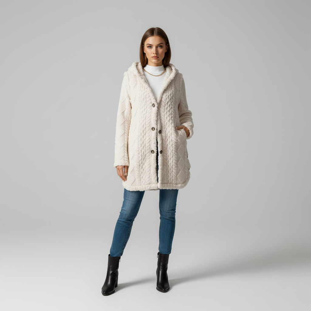 Olivia | Women's Longline Knit Cardigan with Button Closure