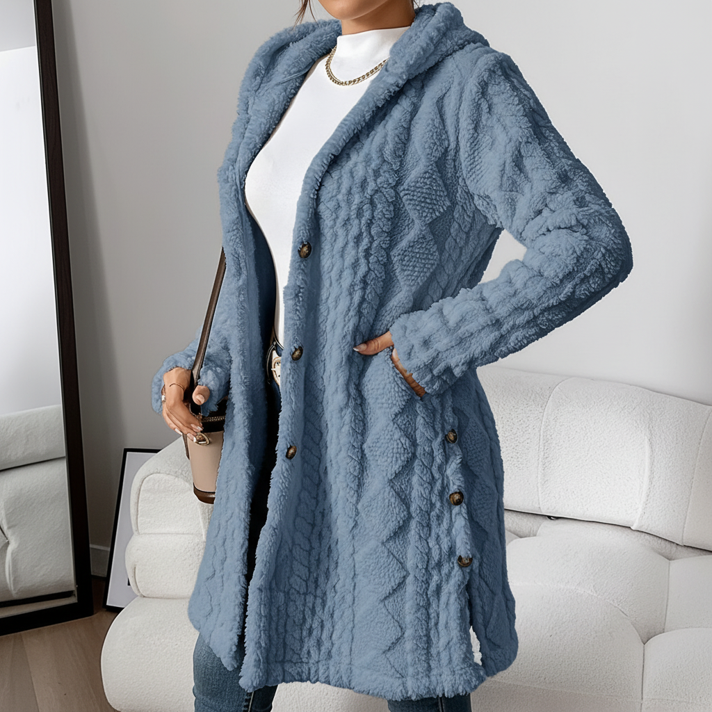Olivia | Women's Longline Knit Cardigan with Button Closure