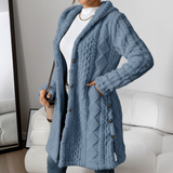 Olivia | Women's Longline Knit Cardigan with Button Closure