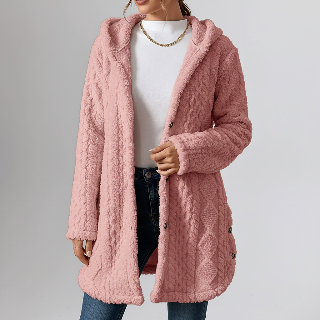 Olivia | Women's Longline Knit Cardigan with Button Closure