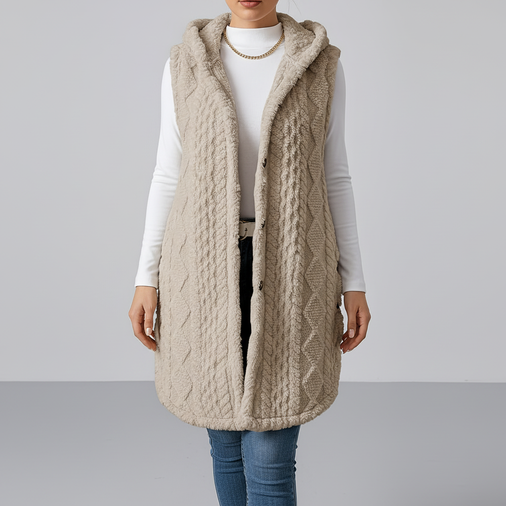 Olivia | Women's Longline Knit Cardigan with Button Closure