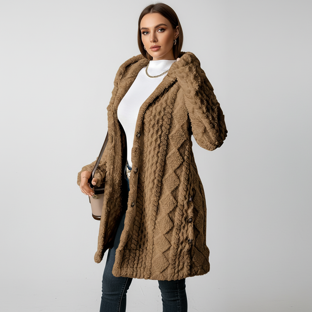 Olivia | Women's Longline Knit Cardigan with Button Closure