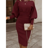 Keira | Elegant Lantern-Sleeve Cocktail Dress