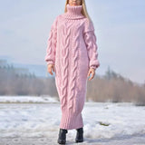 Phoebe | Cozy Cable-Knit Turtleneck Sweater Dress