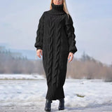 Phoebe | Cozy Cable-Knit Turtleneck Sweater Dress