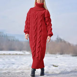 Phoebe | Cozy Cable-Knit Turtleneck Sweater Dress