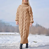 Phoebe | Cozy Cable-Knit Turtleneck Sweater Dress