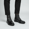 Julius | Black Ankle Boots with Decorative Button Details