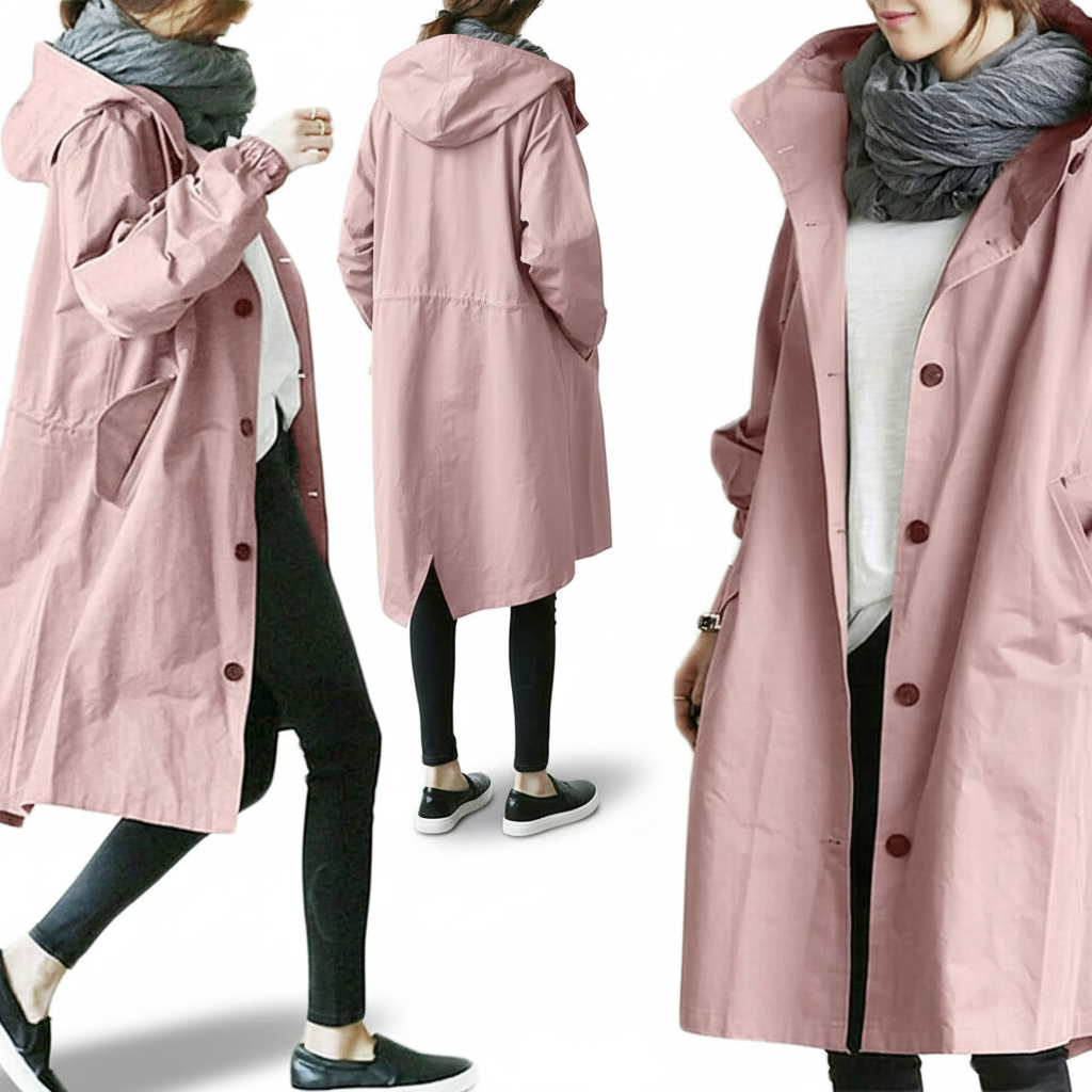 Ruth | Lightweight Water-Repellent Hooded Rain Jacket