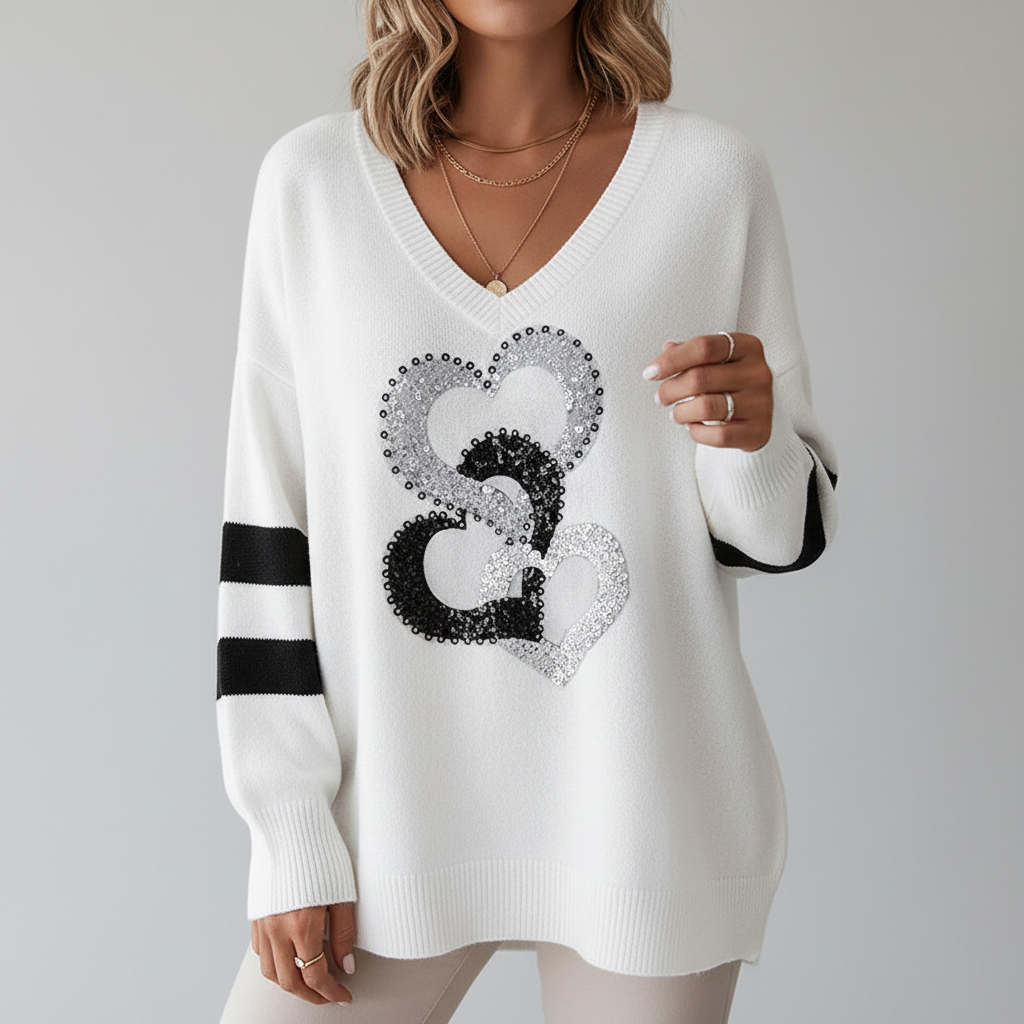 Karina | Locker V-Neck Pullover Sweater
