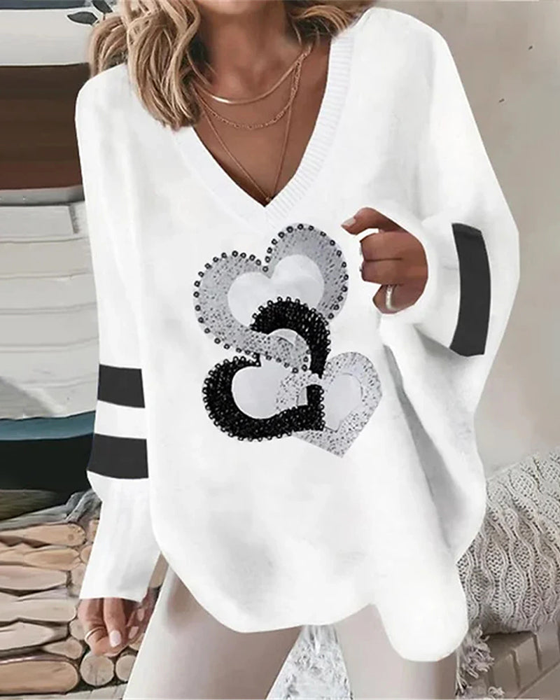 Karina | Locker V-Neck Pullover Sweater